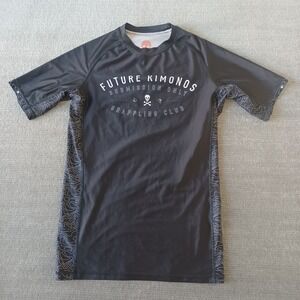 Future Kimonos Submission Only Grappling Club Rash Guard Mens M Black Stretch